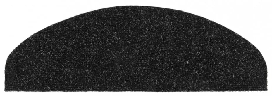 15 db öntapadós lépcsőszőnyeg, 65 x 21 x 4 cm, fekete, félkör alakú, nagy