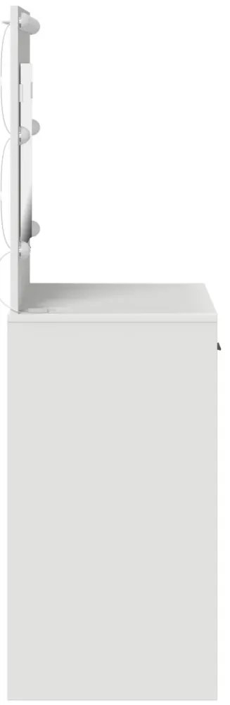Pipereasztal LED Fényekkel - Fehér, 78.5 x 41 x 135 cm