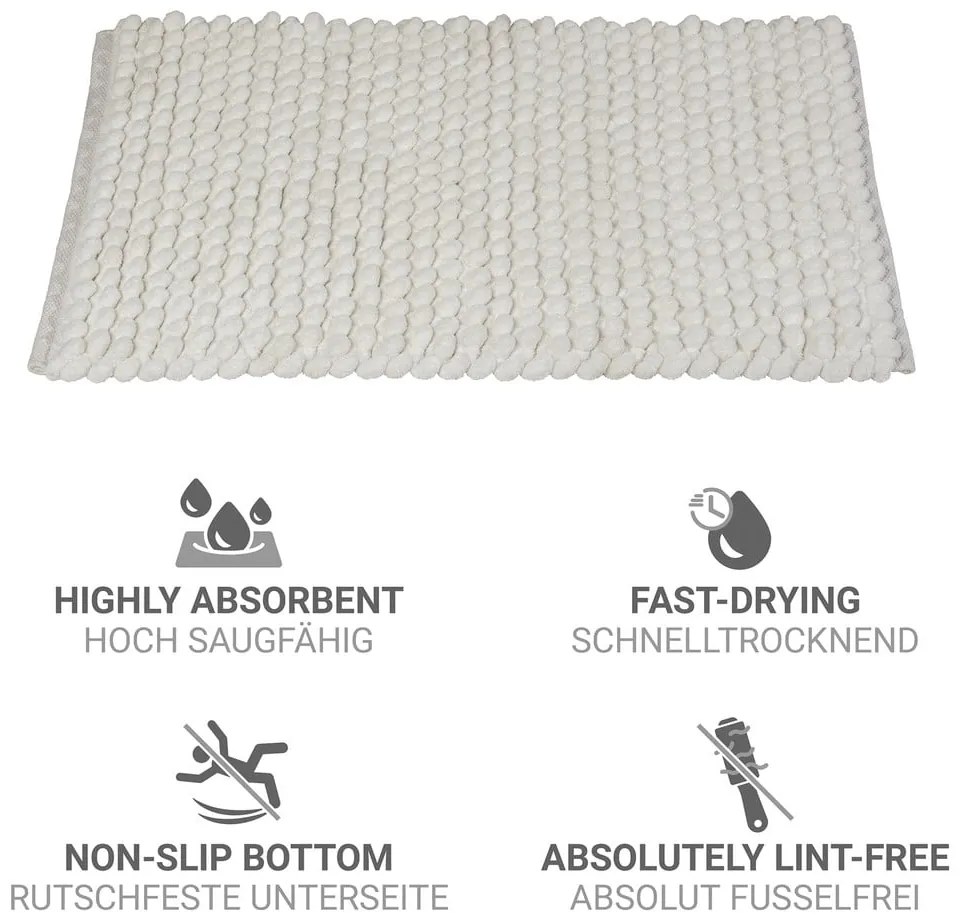 Fehér textil fürdőszobai kilépő 50x80 cm Solivo – Wenko