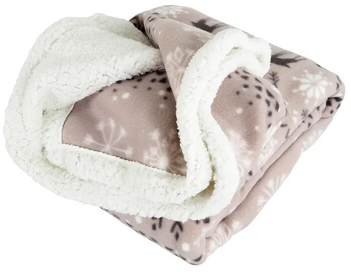 B.E.S. Petrovice Beránková takaró BuffaloHópelyhek szürke-fehér, 150 x 200 cm