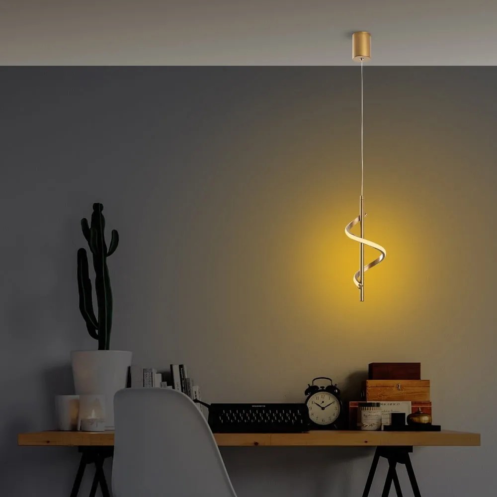 Aranyszínű LED függőlámpa ø 16 cm Likma – Opviq lights