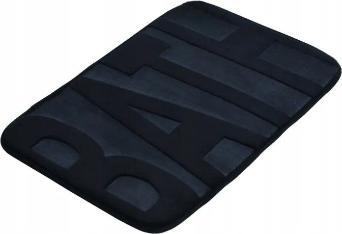 Fürdőszobaszőnyeg Fekete Mintás Szőnyeg 60x40 cm