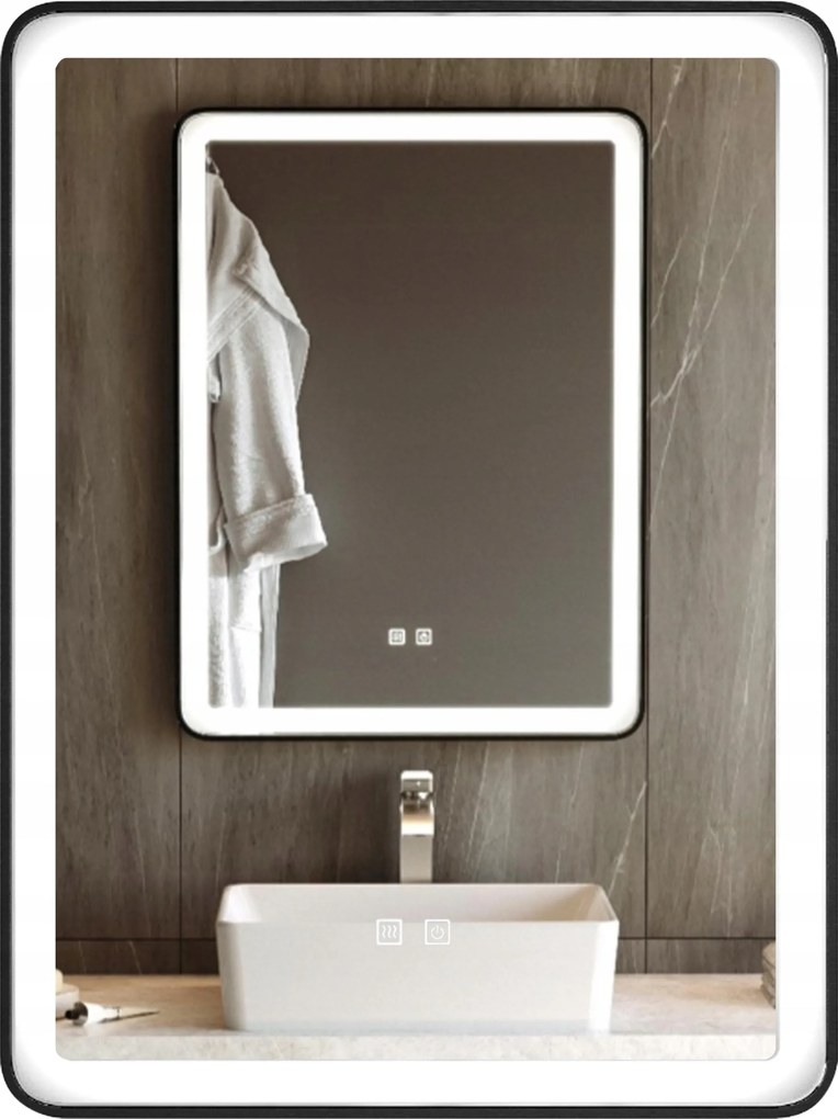 Téglalap alakú megvilágított energiatakarékos Led tükör 60x80 Fang