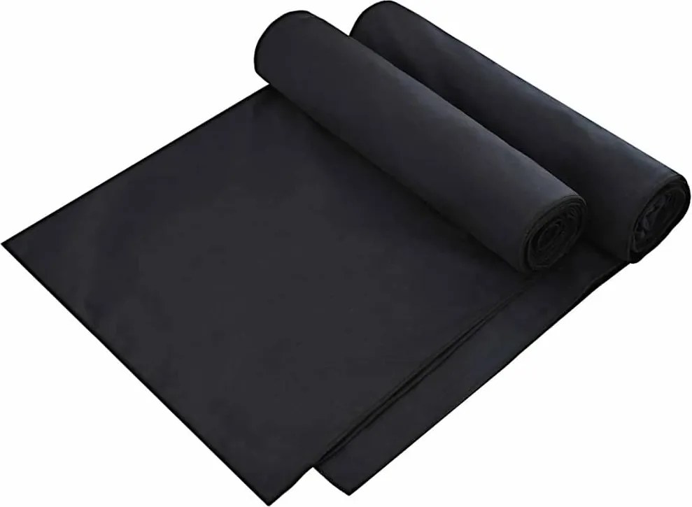 vidaXL Napozó törölközők 2 pcs Fekete 210 x 75 cm
