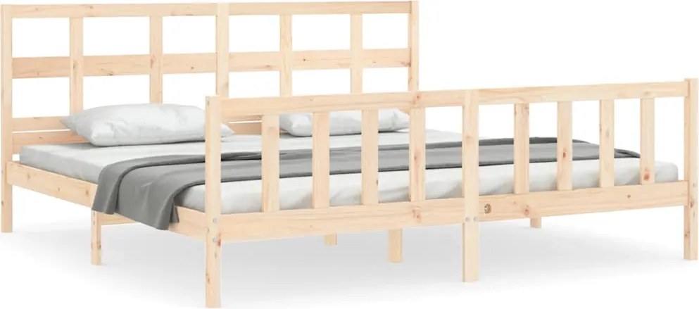 vidaXL tömör fenyőfa ágy matrac nélkül 200 x 200 cm