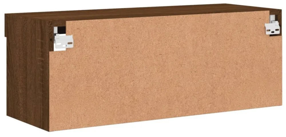barna tölgy színű TV-szekrény LED-világítással 80 x 30 x 30 cm