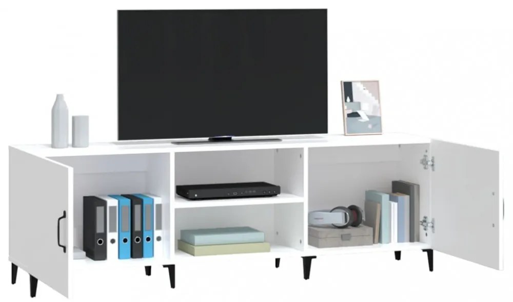 fehér szerelt fa TV-szekrény 150 x 30 x 50 cm