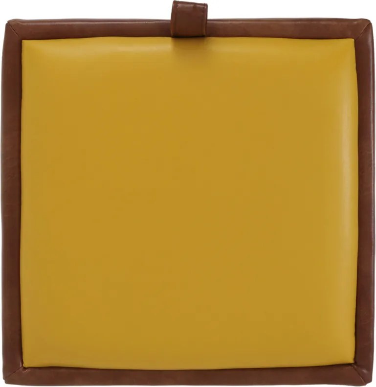 Box puff - műbőr, konyak/sárga - 8070/22168 R