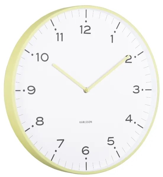 Karlsson 6011GR design falióra, sárga, átmérő 40cm