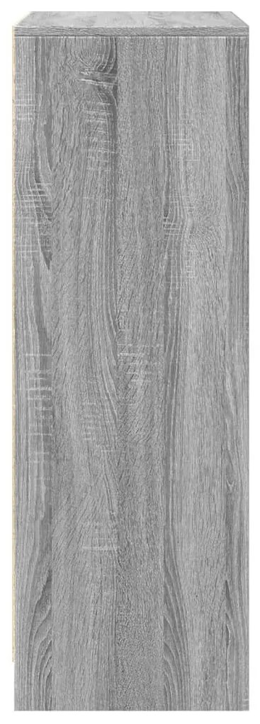 szürke sonoma szerelt fa tálalószekrény LED-del 77x34x100 cm