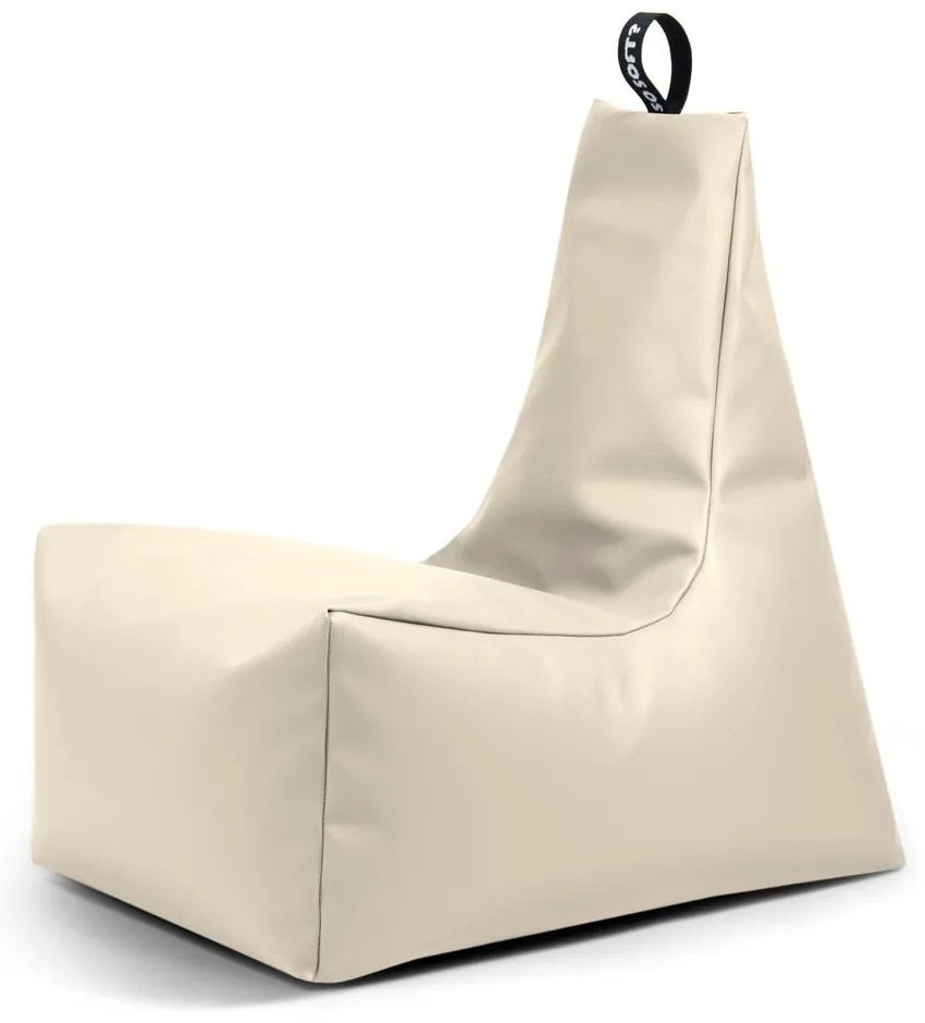 Bézs bőrutánzat gyerek babzsákfotel Icy M – So Soft?