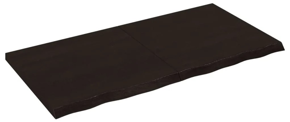 sötétbarna kezelt tömör tölgyfa asztallap 120x60x(2-4) cm