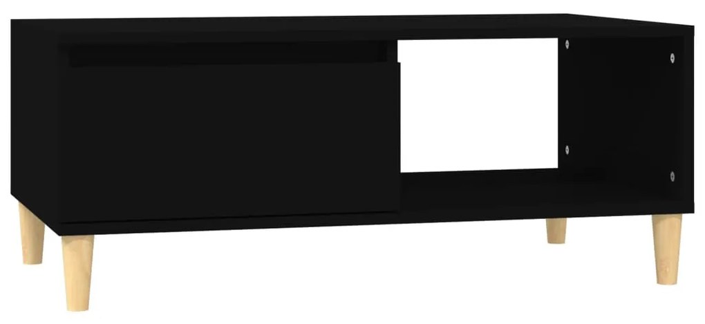 Fekete szerelt fa dohányzóasztal 90x50x36,5 cm