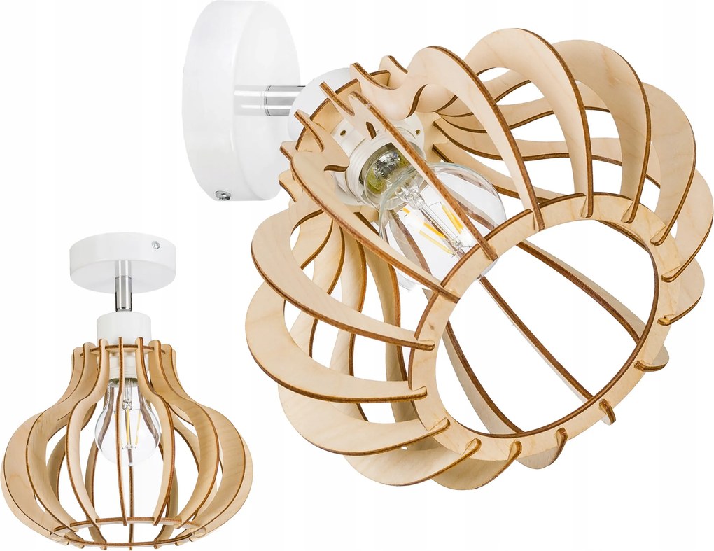 Fali lámpa E27 állítható Loft Fa