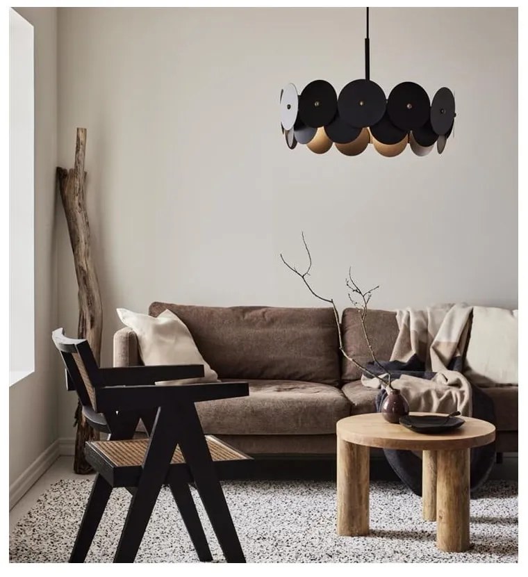 Vegas fekete függő mennyezeti lámpa, ø 53 cm - Markslöjd