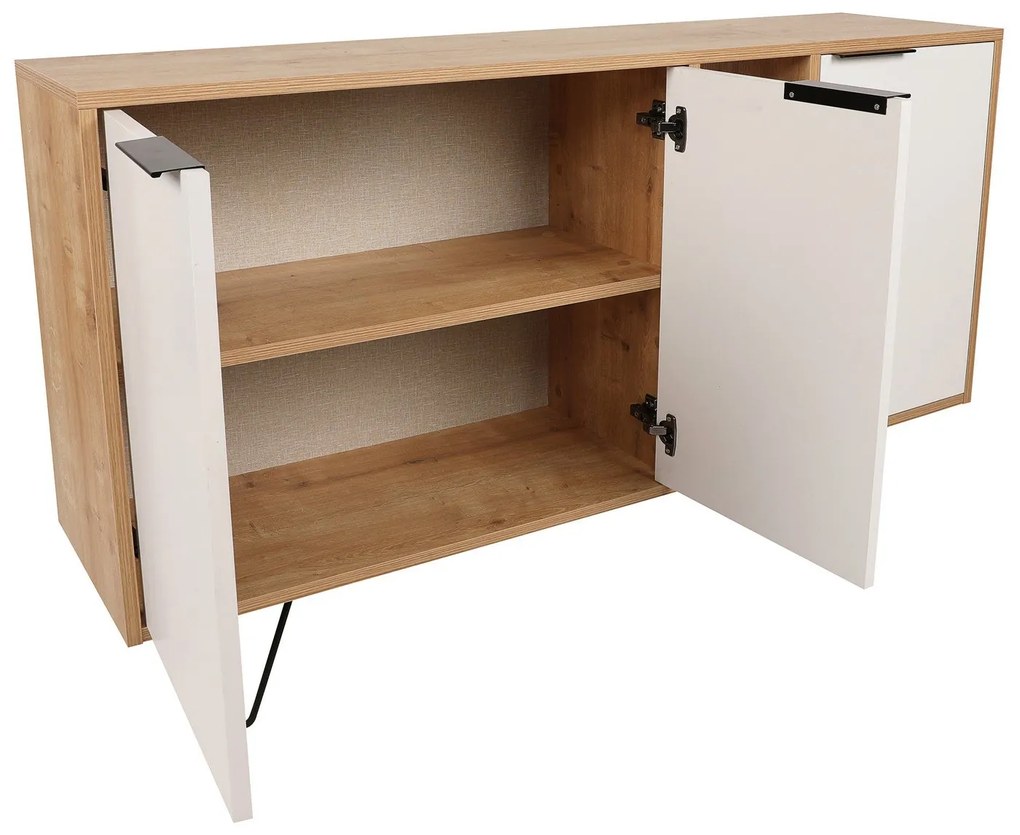 Konzolasztal Clara Console - Oak, Fehér
