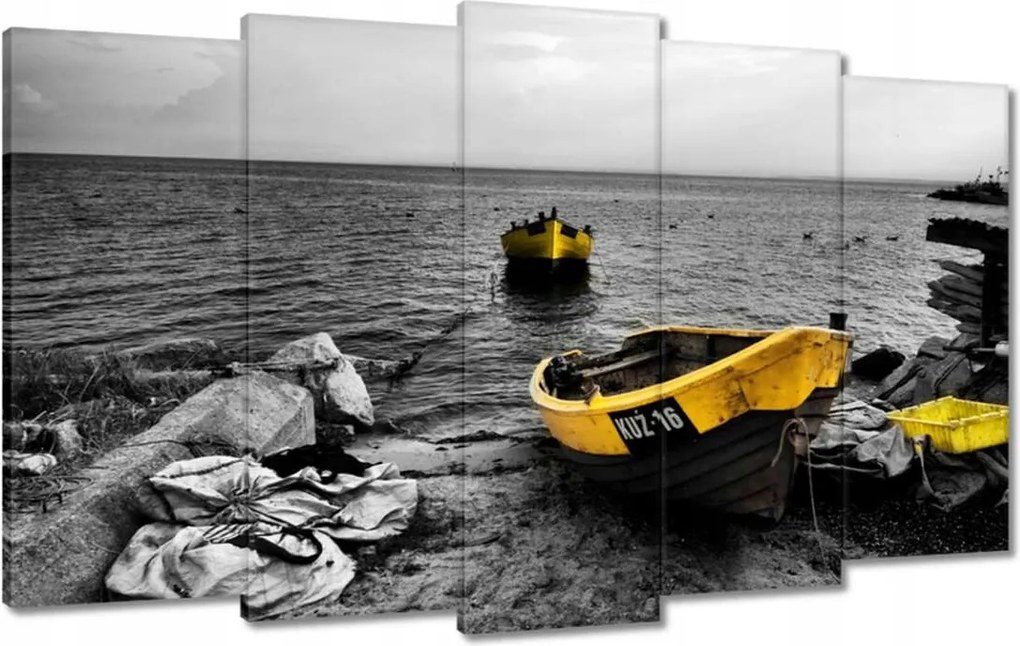 Vászonkép 100x60 Csónakok a balti tengerparton