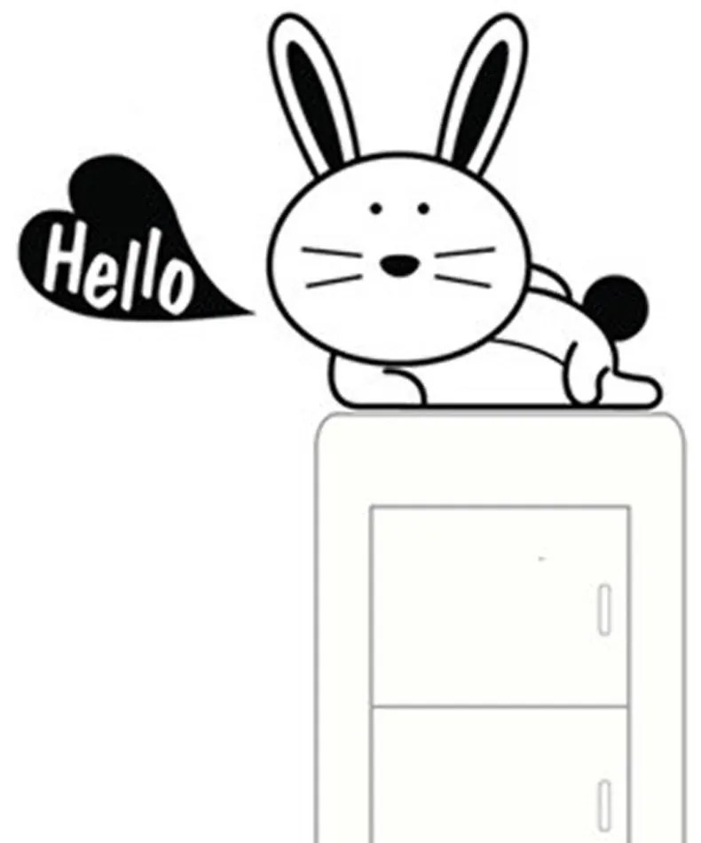 PIPPER | Matrica kapcsolóra "Nyúl" 14x11 cm