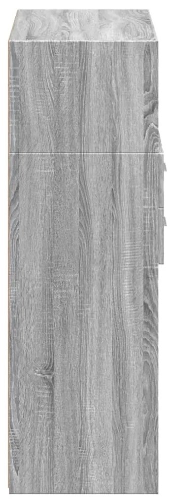 szürke sonoma színű szerelt fa magasszekrény 80 x 42,5 x 124 cm