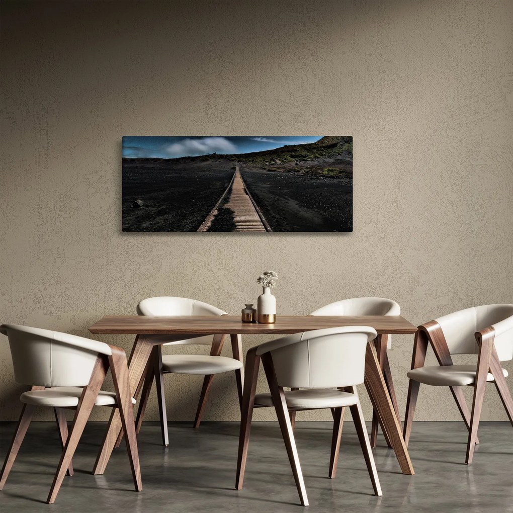 Egy kép a fa útról alkonyatkor (120x50 cm)