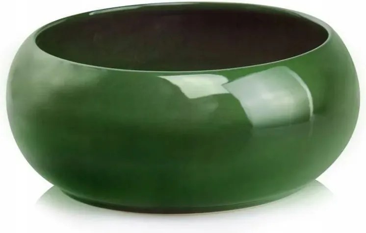 Zöld nagy kompozíciós tál kerámia fedéllel 31 cm