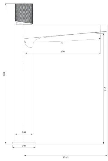 OMNIRES CT8012GLB - Mosdócsap CONTOUR 31,2 cm csiszolt arany