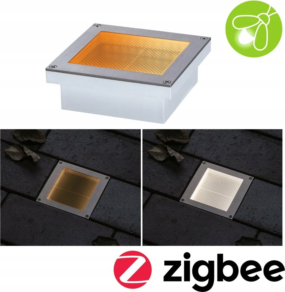 Paulmann Led talajlámpa Zigbee Brick 1W 100x100mm IP67 Cct acél