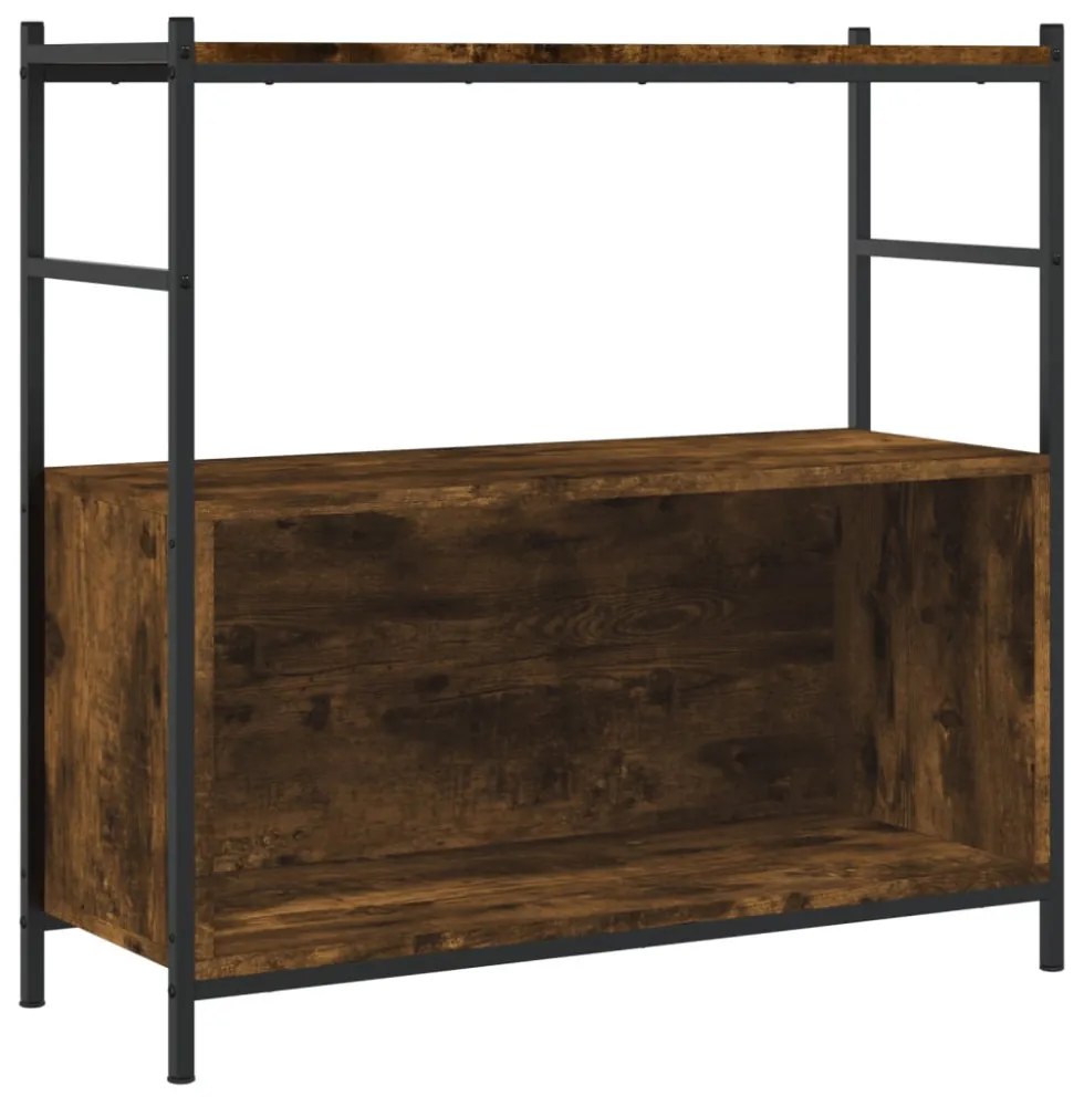 füstös tölgy szerelt fa és vas könyvespolc 80 x 30 x 78,5 cm