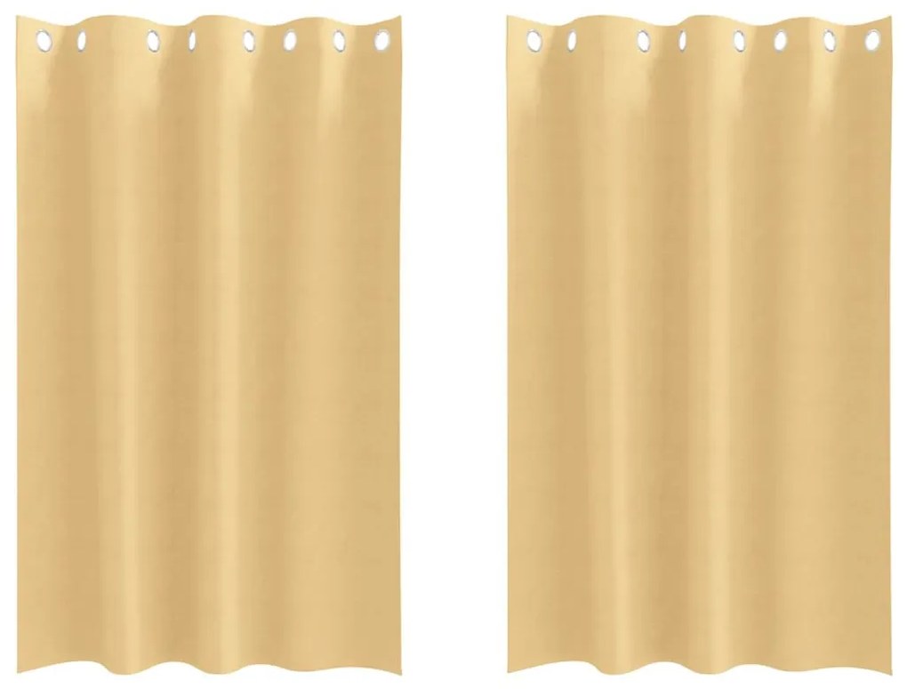 Függönyök függönyökkel 2 pcs Bézs 175x140cm Poliészter
