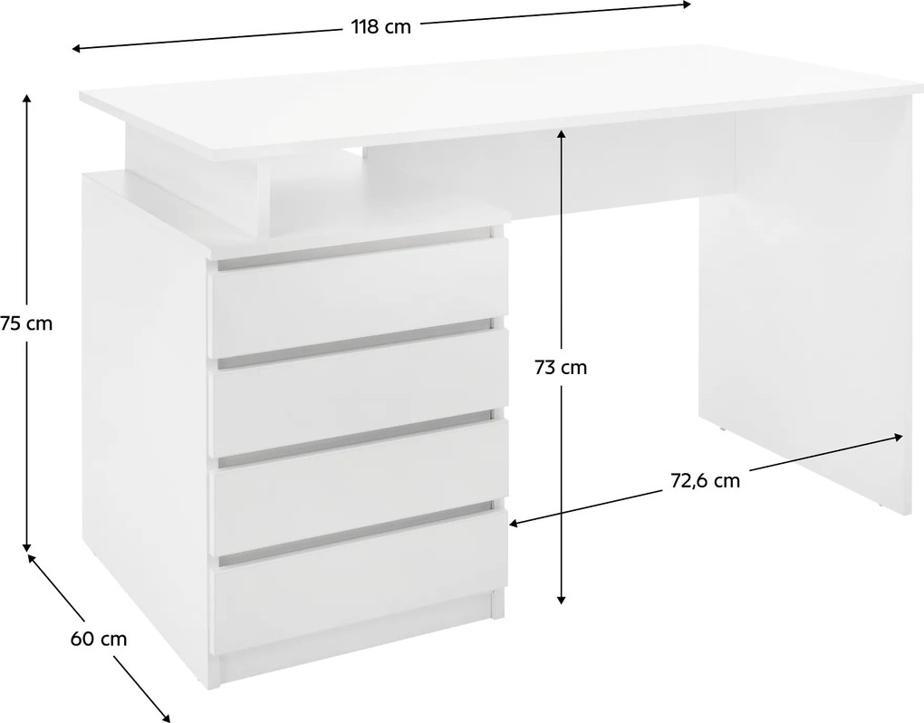 Pc asztal , fehér, HANY NEW