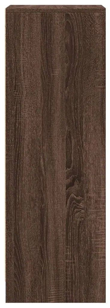 barna tölgy szerelt fa tálalószekrény LED-del 42,5x34x100 cm