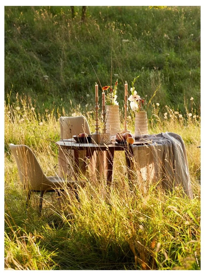 Barna kerek étkezőasztal akácfa asztallappal ø 140 cm Quenza – Light & Living