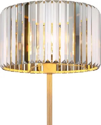 Globo 40220146 Állólámpa, fém fa megjelenésű, füstszínű K5 kristályok, kábel PVC fekete, lábpedál kapcsoló a kábelben, ø: 350mm, M: 1500mm, kábel hossza 1800mm, 1x E27 60W 230V izzó nélkül