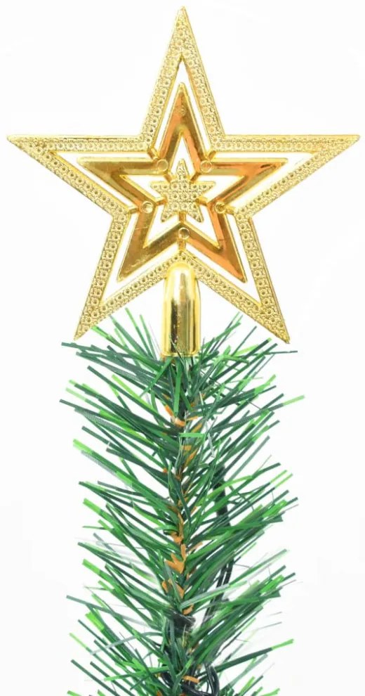 zöld megvilágított műkarácsonyfa gömbökkel 64 cm