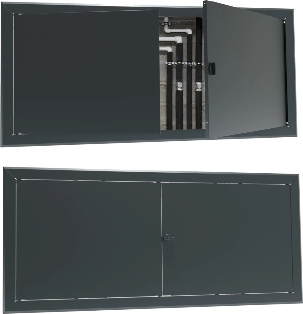 Revíziós ajtó fém fedél inst 90x30 grafit