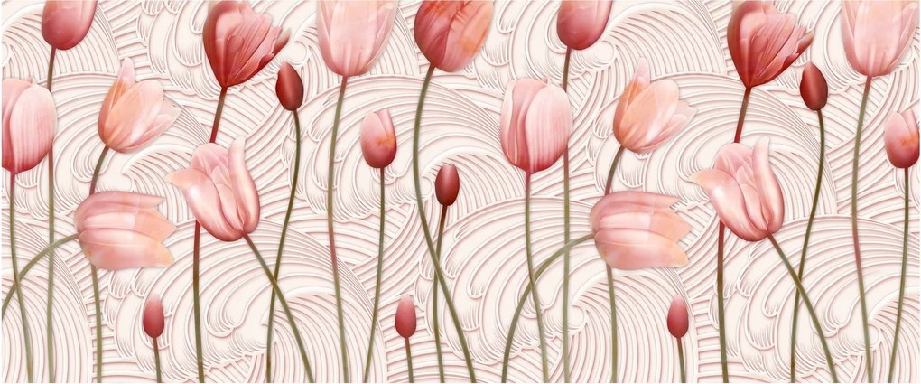 Kép - rózsaszín tulipán (120x50 cm)