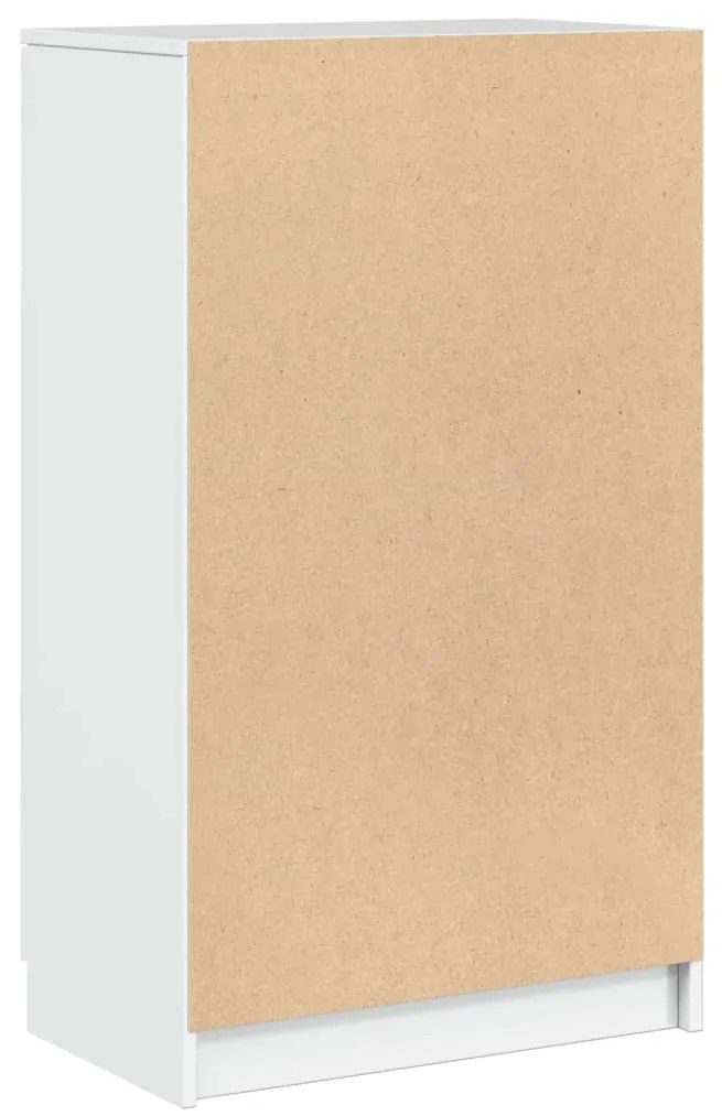 magasfényű fehér szerelt fa cipősszekrény 59 x 35 x 100,5 cm