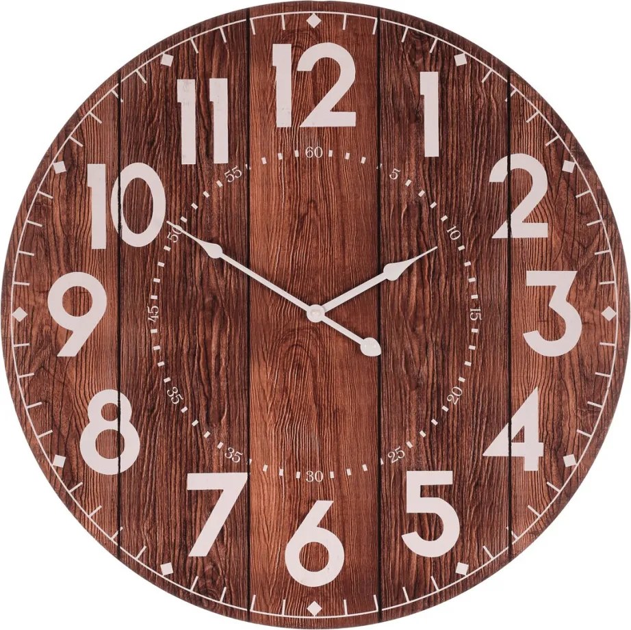 Falióra 58 cm átmérő barna MDF fahatású