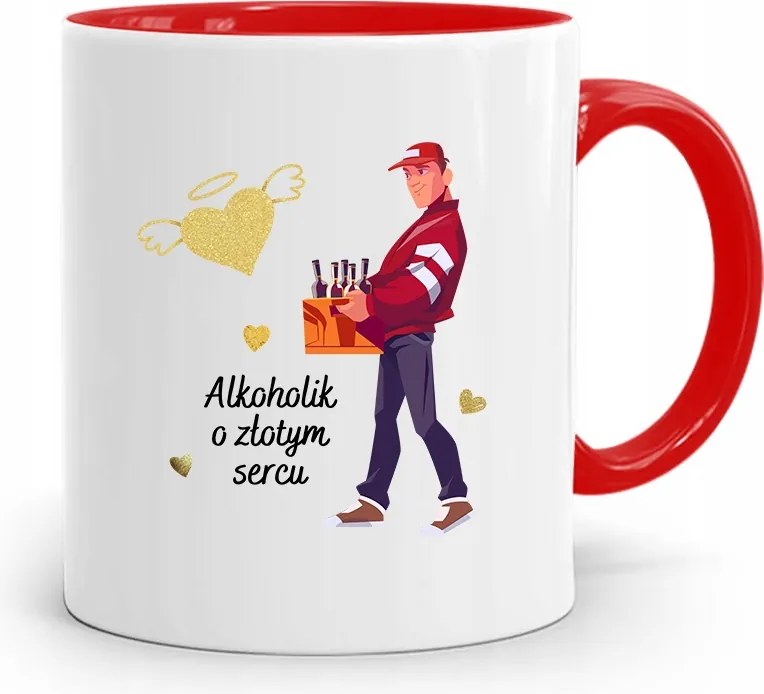 Alkoholista Részegeknek Piros Ajándék Bögre fényképes nyomtatással