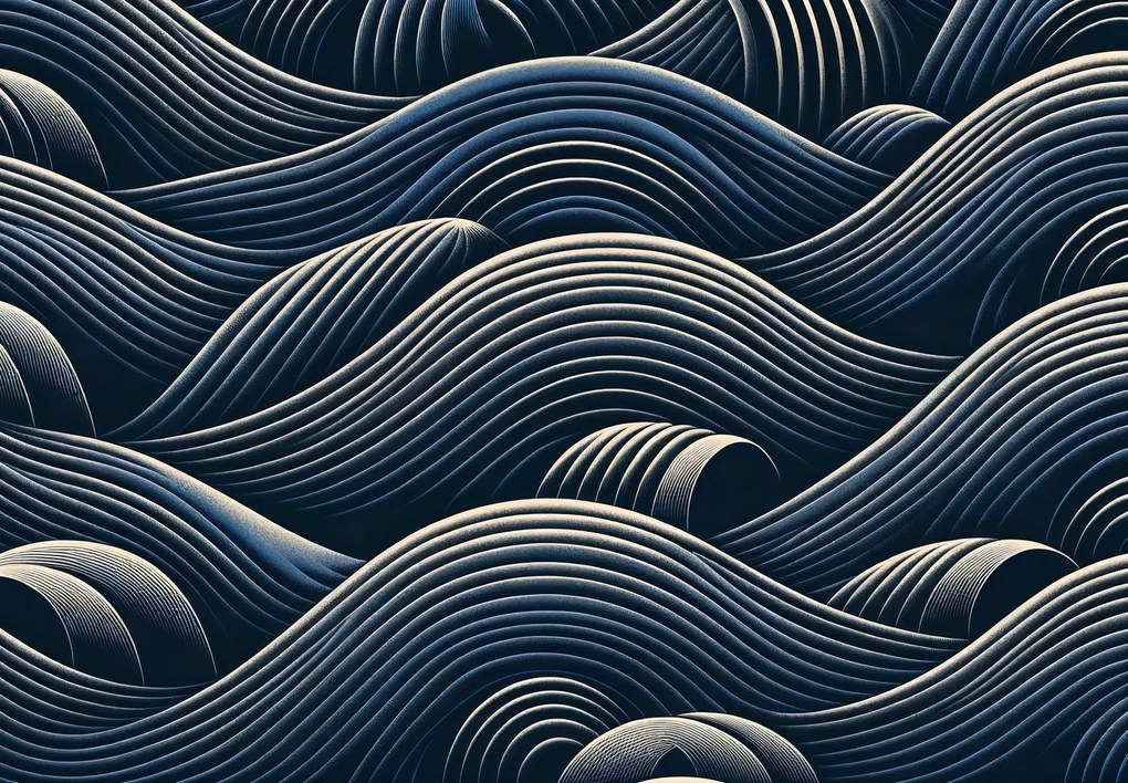 Fotótapéta - Sötét geometrikus hullámok (147x102 cm)
