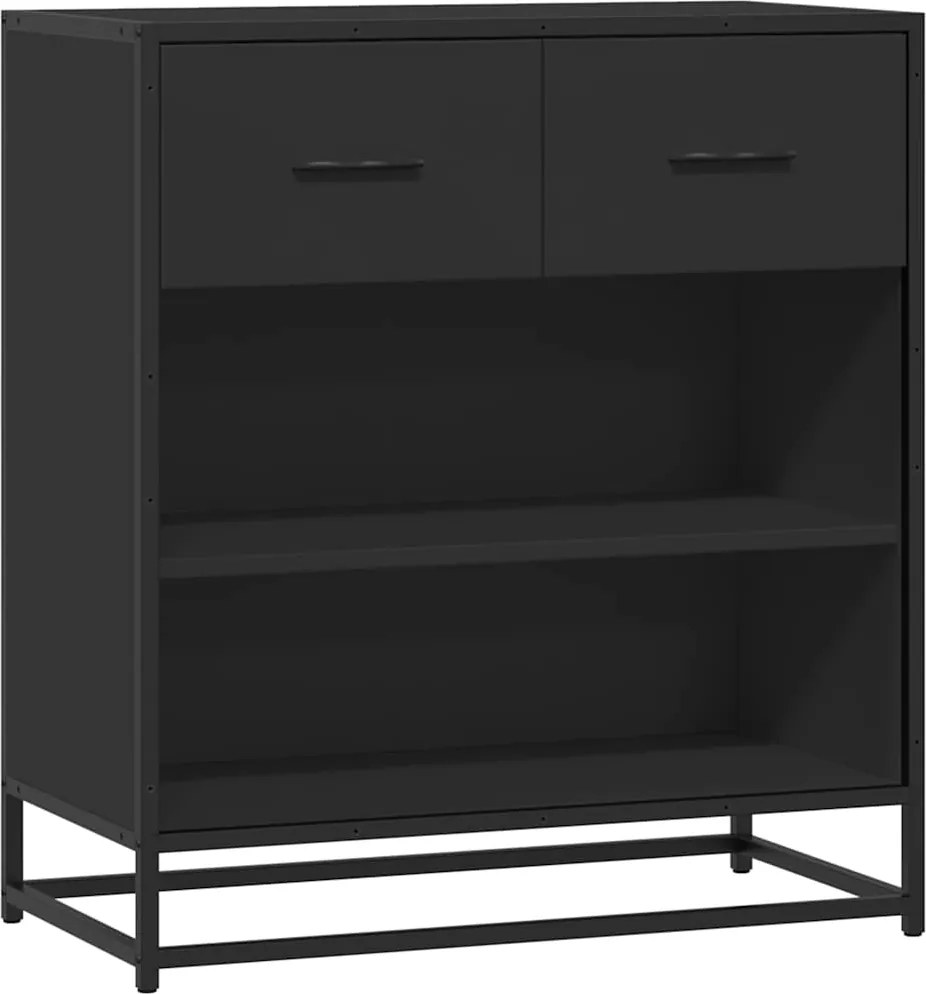 vidaXL Tálalószekrény Fekete 68x35x76 cm Engineered Wood