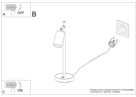 Sollux SL.1373 - Asztali lámpa WINX 1xGU10/10W/230V fekete/króm