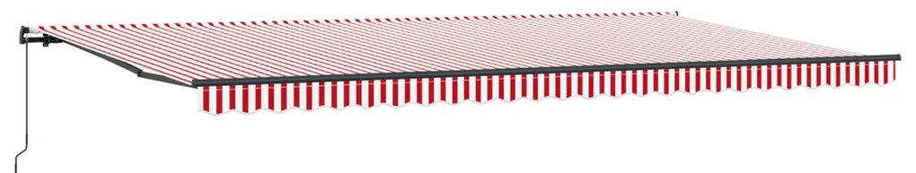 Kézi Behúzható Napellenző Piros és Fehér Csíkos 600x300 cm