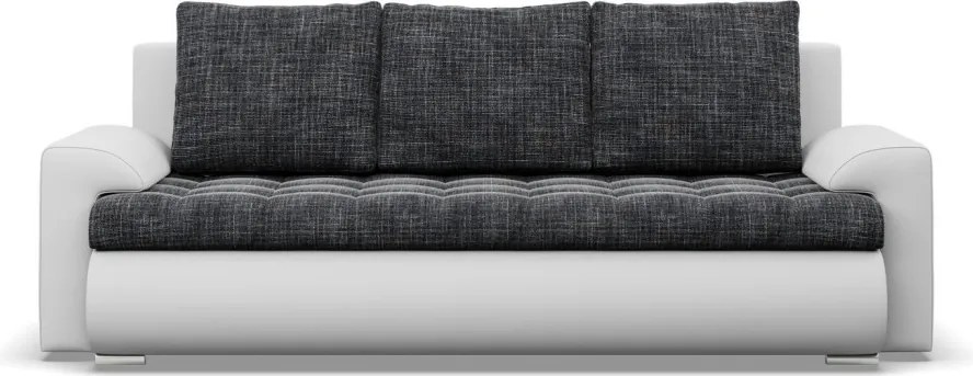 Tokio kanapéágy, fonott + műbőr, sötétszürke - fehér