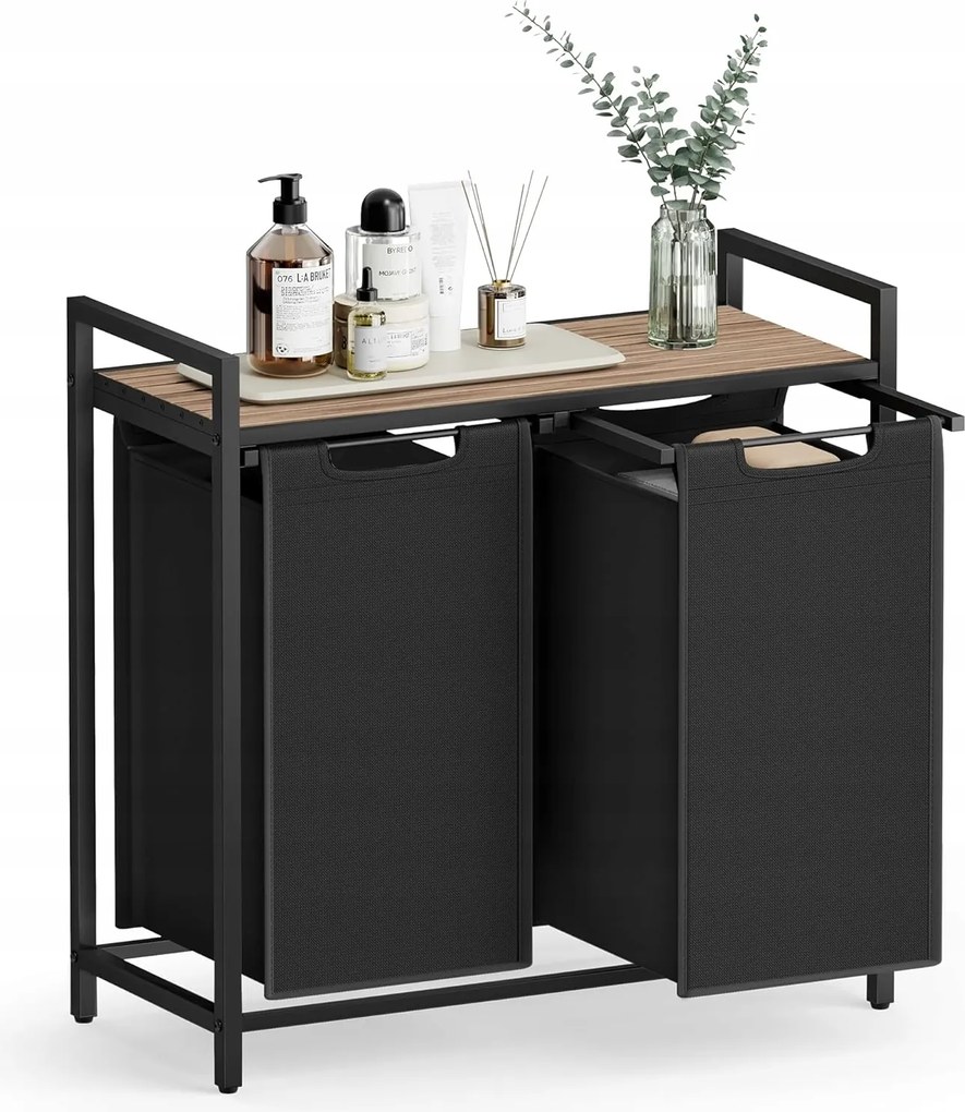 Vasagle Ovules szennyestartó kosár camelbarna/fekete