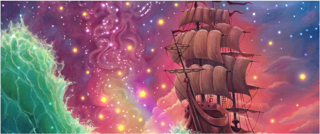 Kép - Hajó űr égbolttal (120x50 cm)
