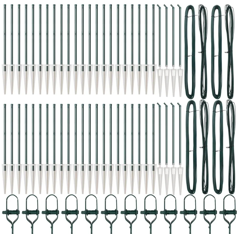 Kerítésoszlopok Spikekkel 52 db Ø32 mm 60 cm Galvanizált Acél