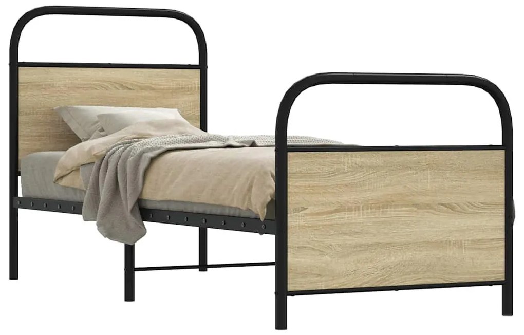 vidaXL ágykeret matrac nélkül 80x200 cm sonoma tölgyfa műfa