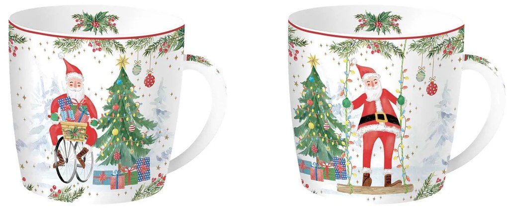 Joyful Santa karácsonyi Porcelán bögre szett 2 személyes