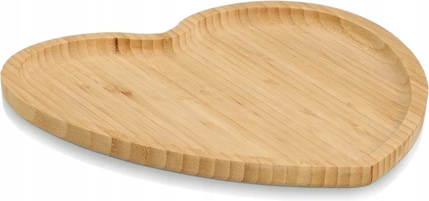 Tálaló tálca Szív, bambusz, 27x25 cm